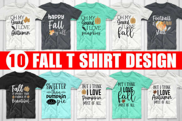 Fall T-Shirt Designs SVG Bundle 5: Graphics for Seasonal Sales