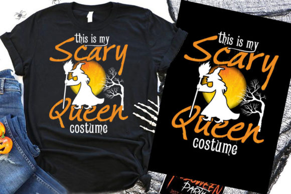 Halloween T-Shirt Scary Queen Costume: Graphics & T-Shirt Designs