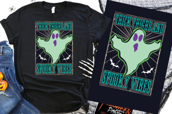 Halloween T-Shirt Thick Thighs and Spook Graphics