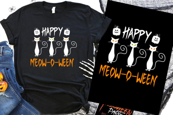 Happy Meow-o-ween Halloween Cat T Shirt
