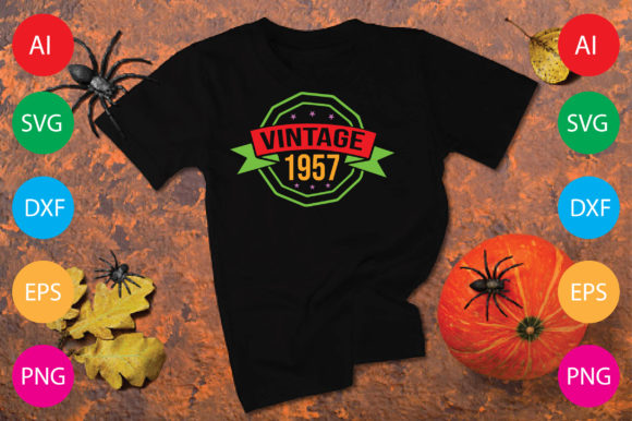 Vintage 1957 Graphics & T-Shirt Designs